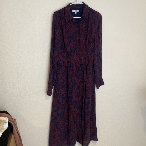 Jason Wu Collective Navy Red Maxi Dress Size 10 - Picture 7 of 13